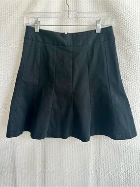 BANANA REPUBLIC Black A Line Mini Skirt Cotton Stretch Career Size 0 Classic
